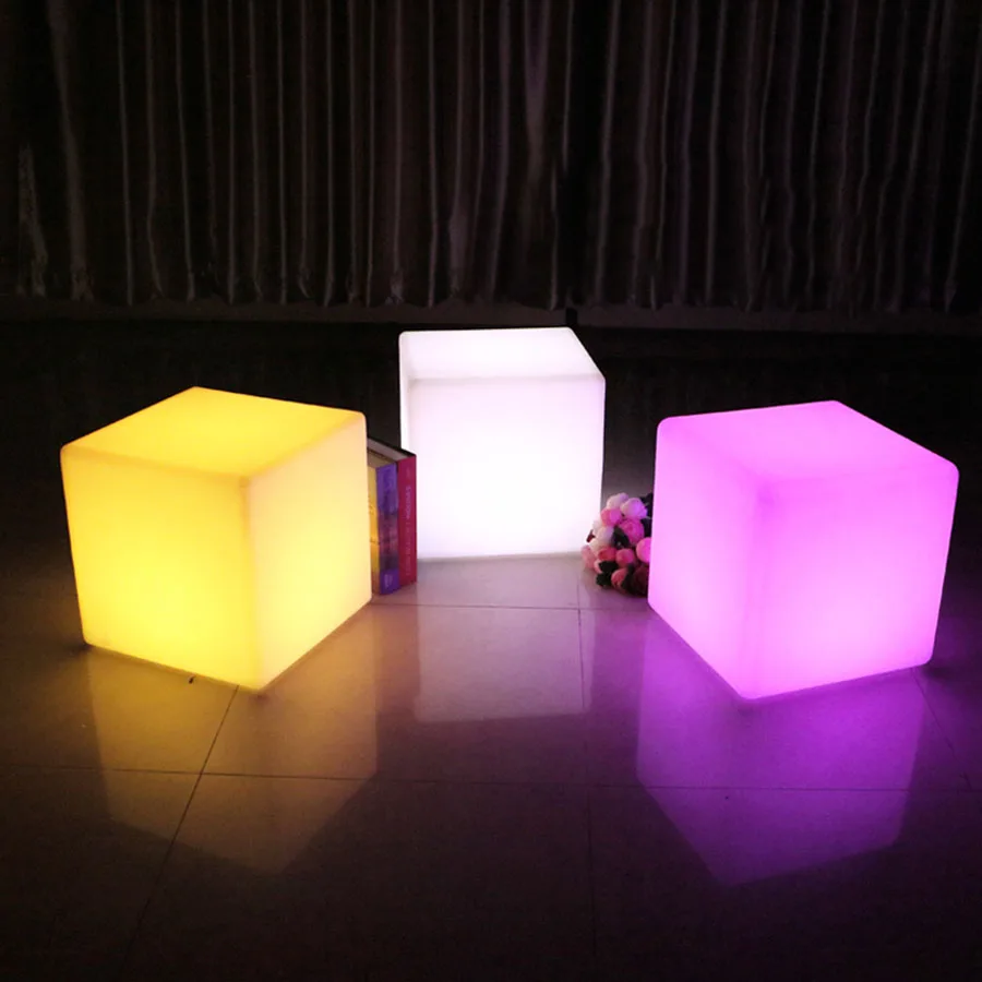 Thrisdar RGB Polnilna Cube Led Noč Luč Svetilke na Prostem osvetljeni Pohištvo Kocka Stol bar KTV Objave Plastične Mize Svetlobe