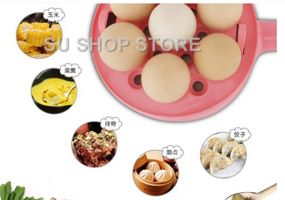 Večfunkcijsko gospodinjski mini jajce omleta Palačinke Električni Ocvrt Zrezek Ponvi Non-Stick Kuhana jajca kotel parnik Izklop