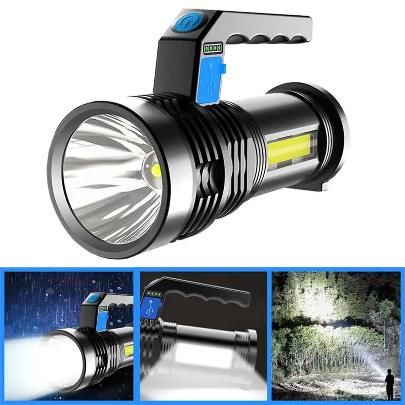 XANES P500 Dvojno Svetlobo 500m Močno Svetilko z COB Sidelight USB Polnilne Ročni Reflektor LED Svetilka Svetilka Svetilka