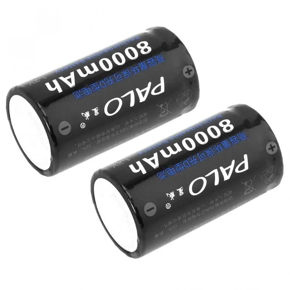 2pcs/veliko 1,2 V D Velikost 8000mAh Baterija Ni-MH z Več-trenutna Zaščita za Svetilko / bojler / Plinski Štedilnik