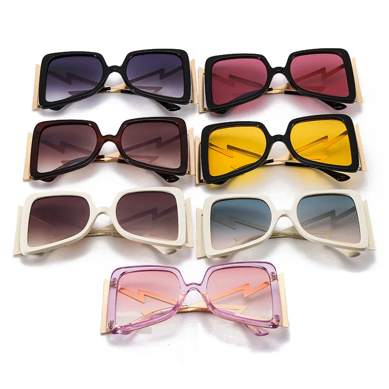 SHAUNA Oversize Strele Kovinske Noge Kvadratnih Ženske sončna Očala Gradient Leče za Očala Moških sončna Očala Oculos UV400