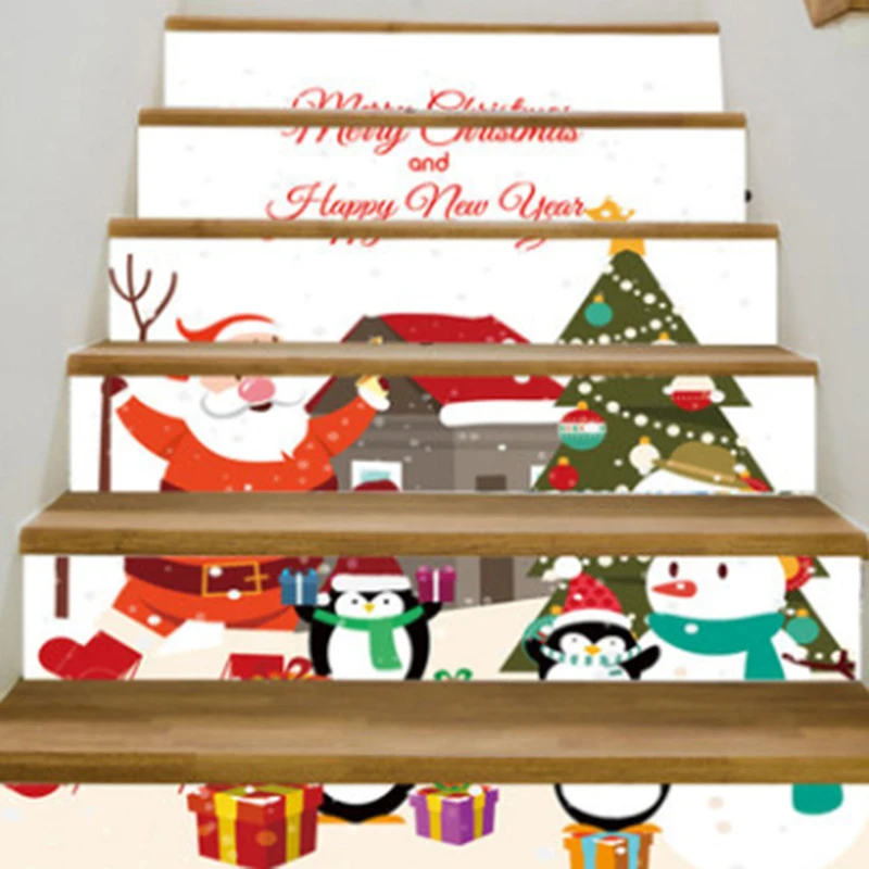 Creative 3D božično drevo jelenov Stopnice Nalepke, dnevne Sobe, Stopnice, Talne Nalepke Stopnišče Domov & Življenje Stopnice Nalepke