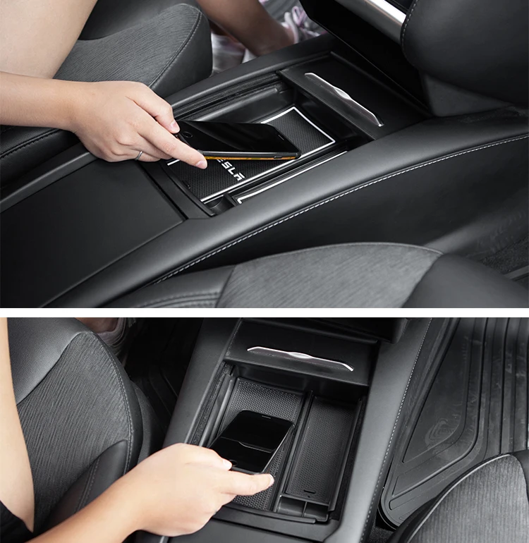 Konzola Škatla za Shranjevanje Brezžični Polnilnik za Tesla Model S X Avtomobilski Telefon Vrata USB sredinski Konzoli, Intelligent Auto Hitro Polnjenje Modeli