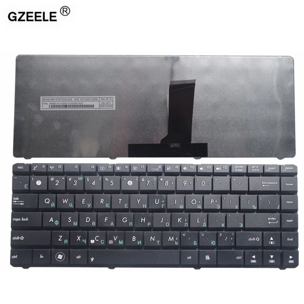 GZEELE Nova ruska Laptop tipkovnici za ASUS X43 N82 X42J K42 K42D A42JC N43S A43S X84L X84EB X84H X44H X84EL X84EI A83S RU črna