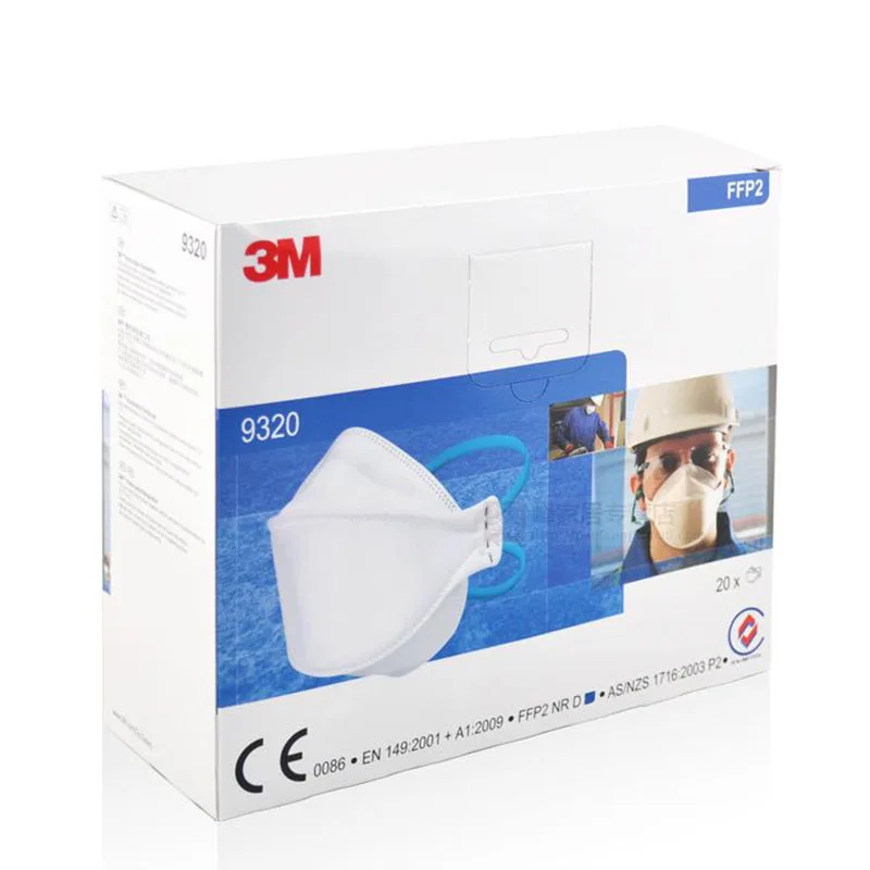 3M 9320 Maske FFP2 Valveless Glavo Posameznih Paket za Večkratno uporabo Zaščitnih Prahu Obraz, Usta Maske Varnost Respirator Na Zalogi