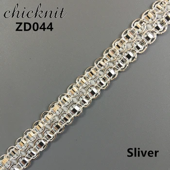 Širina 13mm zlato, srebro poliester valovita pleteni trepalnico Kvačkanje trakom čipke trim z roba ZD044