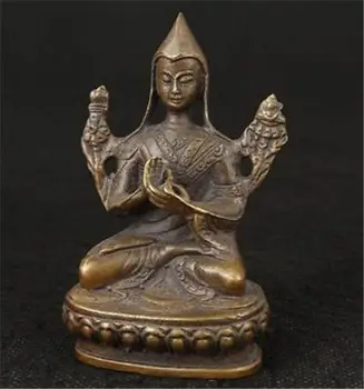 Kitajski Bronasto Vklesan Tibetanski Budizem Je Tsongkhapa Kip Bude