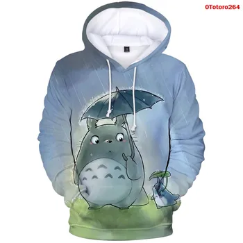 Japonski Anime Totoro Hoodie Modni pulover s kapuco Moški Ženske Majica Kawaii 3d Tisk Oblačil Harajuku Totoro Hoodies Unisex Priložnostne