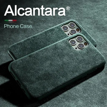 SanCore za iPhone 12 /Pro/Pro Max primeru ALCANTARA za iphone 12 Mini Kritje Primera moda luksuzni Poslovni Obrnite krzno, nepremočljiva