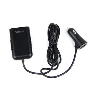 Univerzalni 4 Vrata QC3.0+2.4+3.1 USB Hiter Avto Polnilec s 5.6 ft Podaljšek Kabel za iPhone X SAMSUNG S9 HTC XIAOMI Mi8 Tablet