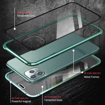 Zasebnost Magnetni Stekla Telefon Primeru Odbijača Anti Peep Zaščitnik Zaslon za iPhone 11 Pro Max 6 7 8 Plus X XR XS Magnet Primeru Zajema