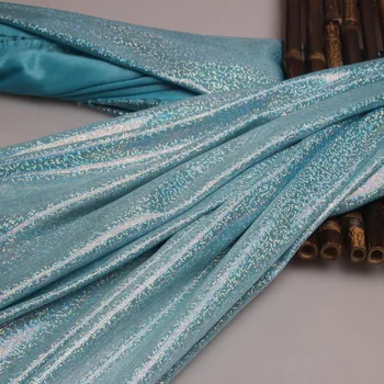 Poceni Bleščice Laser Bronzed Tkanine Mehko Elastično stopnje Oblačila Dancewear Materiala 300*150 cm/kos