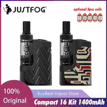 Original JUSTFOG Compact 16 Kit w/ 1400mAh Baterija & 1.9 ml Compact 16 Razpršilo & 3-Raven Napetosti Ecig Vape Kit VS V16 Pro/ Vinci