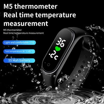 SAKZNR M5 Novo Smartwatch Realnem času Telesne Temperature Odkrivanje Pametno Gledati Manšeta Prikaz Časa Nepremočljiva Smart Pasu za Moške