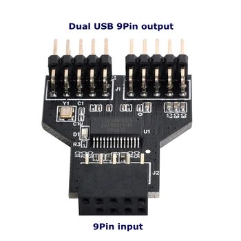 Matično ploščo USB 9Pin vmesnik priključek za ločevanje 1 do 2 širitev adapter 9-pin USB ZVEZDIŠČE USB 2.0 priključek za RGB Bluetooth