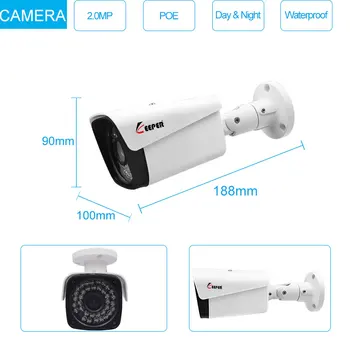 Rejec H. 265 Full HD 1080P 8Channel CCTV Sistema 8pcs 2MP Kovinska Zunanja IP Kamera 8CH POE NVR CCTV Kit HDMI P2P E-poštni Alarm 4