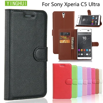 YINGHUI Moda Litchi Teksturo Usnjena torbica Za Sony Xperia C5 Ultra 6.0