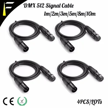 4PCS/VELIKO DMX512 3XLR Kabel Signal Linije Kabel 1m/2m/3m/5m/8m/10m Fazi Učinek Luči DMX inpu/izhodne Kable Priključite za Dj/Disco