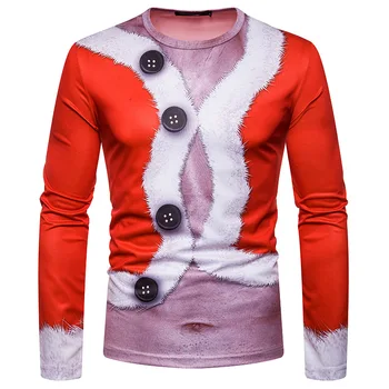 Covrlge Moških Božič Majica 3D Dolg Rokav Gojiti Enega je Moralo Moških Natisni T-shirt O-vratu Poliester Majica s kratkimi rokavi Moški MTL115
