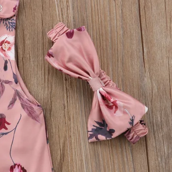 Bombaž Novorojenčka Otroci Baby Dekleta Cvetlični Romper Jumpsuit Oblačila Sunsuit Obleke