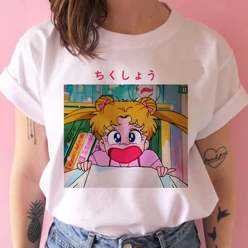 Sailor Moon majica s kratkimi rokavi ženske grafični kawaii risanka korejski oblačila tshirt grunge smešno japonski harajuku t-shirt ulzzang vrh tee