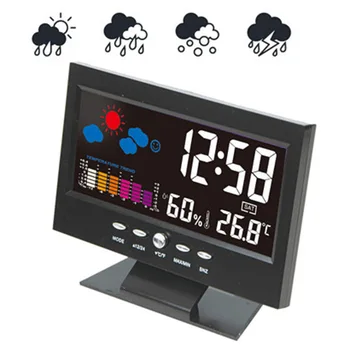 LED Temperatura Vlažnost Meter Ura Digitalni Prikaz Vremenske Napovedi Koledar Alarm HFing