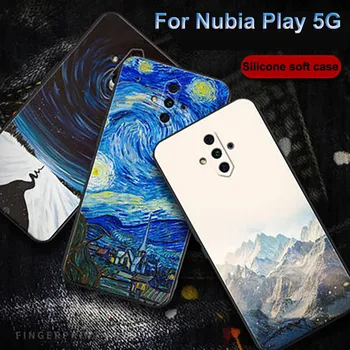 Risanka Za ZTE Nubia Igrajo 5G Primeru Za Nubia Igrajo 5G Play5G Mat Primeru Slim Mehko TPU Founda Telefon Kritje Za Nubia Igrajo 5G Primeru