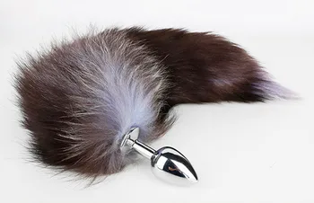 Pravi Silver Fox repi analni čep za seks vlogo igrajo 40 cm analni repe