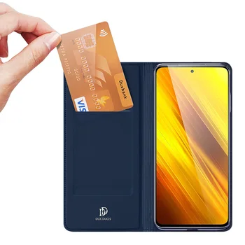 Za Xiaomi POCO X3 NFC Primeru Magnetni Usnje + Tpu Flip Denarnice Stojalo Telefon Kritje Primera s Kartice Slotov Za POCO X3 NFC DUX DUCIS