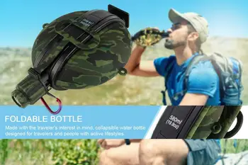 580ML Zložljiva Vojaška Steklenico Vode FDA Hrane Silikona Vode grelnik vode Menzi s Kompas Steklenico Skp za Pohodništvo, Kampiranje