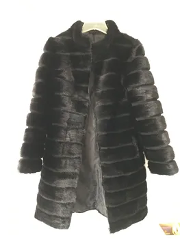 LIYAFUR Pravi Mink Krzno Plašč za Ženske Naravno, Pristno rusko Fur Coats Luksuzni Črni Barvi Velikost po Meri