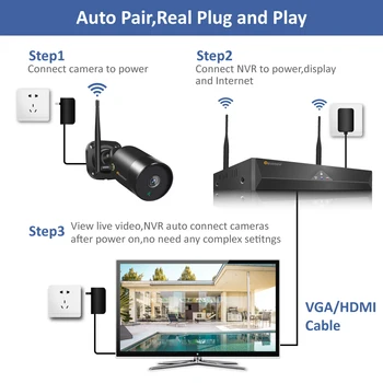 Einnov Video Nadzor, 5MP Brezžični CCTV Kamere Sistema za zaščito, Komplet IP Wifi Zunanje Avdio NVR Nastavljeno Nočno gledanje HD IR-Cut
