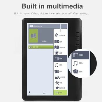 E-Knjiga čitatelj 7 palčni zaslon E-ink Barvni Zaslon Z vgrajenim Glasbo, Video in Slike Bralnik elektronskih Knjig