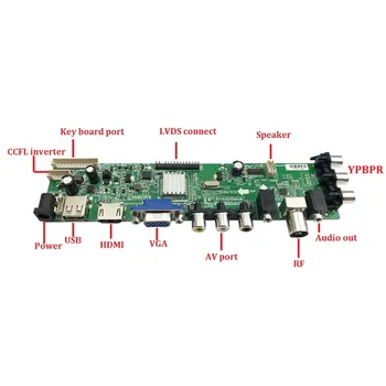 Komplet Za LTN154AT07 daljinsko Plošča 30pin 1280X800 Krmilnik odbor Digitalni DVB-C, DVB-T VGA CCFL TV USB AV LCD-15.4