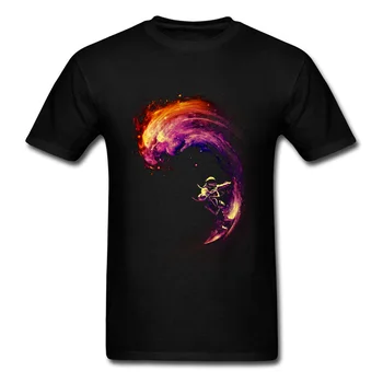 Vrhovi & Tees Prostor Surfer Majica s kratkimi rokavi Moški T-shirt Mladi Tshirts Poletje/Jesen Modi Projektiranja Bombaž Oblačila Črna