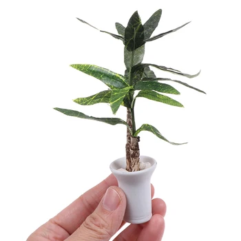Lutke Miniaturni Lonec Zelene Leafed Rastlinskih Vrt Dekoracijo Primerna Lutka Hiša Zbirka Otroci ' Roll Igro
