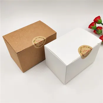 12Pcs/Veliko Rjava in Bela Kraft Papir, Škatle Za Šopek Suhih Rož Milo Paket Darila za Shranjevanje Posode Škatle Z Nalepke