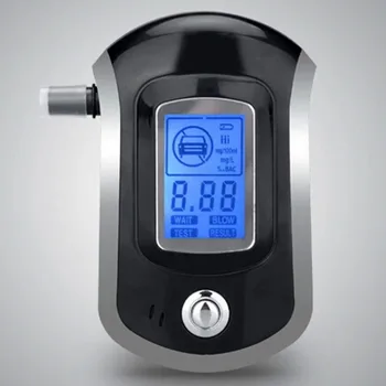 Vino, alkohol tester meter Policija Orodje Avto detektor Digitalni LCD Zaslon Dih Breathalyzer AT6000 Bafometro s 5 Ustniki