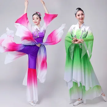 Gradient starodavne kitajske kostum hanfu obleko fazi ples wear ženske Lirično fazi kostum za orientalski ples kostume, vijolična