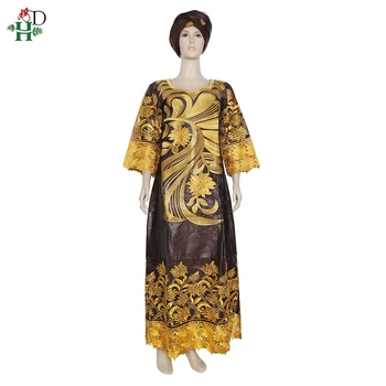 H&D Dashiki Čipke Afriške Obleke za Ženske Tradicionalno Boubou Haljo Africaine Femme 2020 Afriki Maxi Obleko Turban Afriška Oblačila