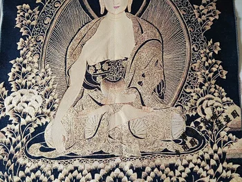 Tibera Mizong Budistični Verske Slikarstvo Budistični Dvorani Visi Črna in Zlata Farmacevta Buda Tangka Farmacevta Buda Sta