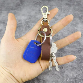 Retro Pravega Usnja Keychain Preprost Ključ Organizator Key Ring Imetnik Denarnice Umetnosti in Obrti za Moške