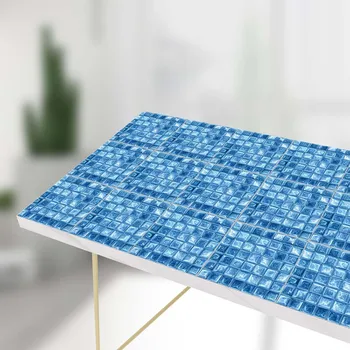 10pcs/set 3D Vodoodporno Samolepilni Mozaik Stenske Ploščice Nalepke PVC Izmenljivi Modro Ozadja, Kuhinjo, Kopalnico Doma Dekoracijo