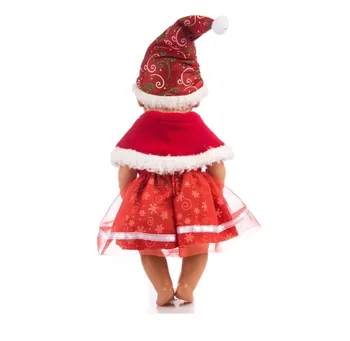 3pcs/nastavite, Obleko+Šal+Klobuk, Nova Božič Obleko Za 43 cm Lutka 17 Palčni Prerojeni Dojenčke Oblačila