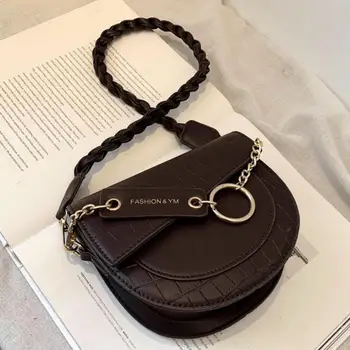 Krokodil vzorec Sedlo vrečko 2020 Moda New Visoke kakovosti PU Usnja Ženske Oblikovalec Torbico Vintage Ramenski Messenger Bag