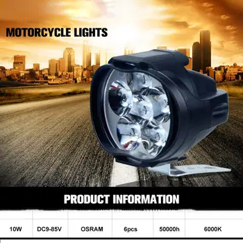 2Pcs Motorna kolesa Smerniki 6000k Bela Super Svetla 6 LED, ki Delajo Spot Luči Motocikla Meglo Lučka 1200LM LED Spot Skuterji