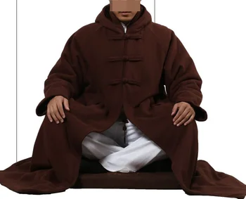 4color pozimi toplo Budistični shaolin menihi cape meditacija plašč obleke plašč postaviti opat nuna kung fu borilne veščine haljo oblačila