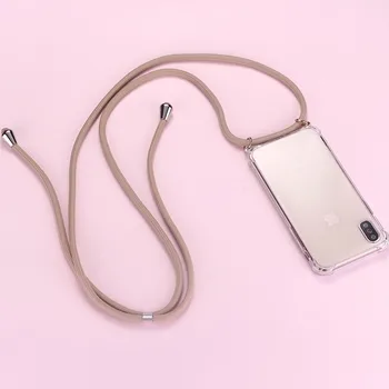 Pašček Kabel Verige Telefon Trak Ogrlica Vrvica za opaljivanje tega Primeru Mobilni Telefon za Izvajanje Kritje Primera Visi iPhone 12 11 Pro XS Max XR X 8Plus