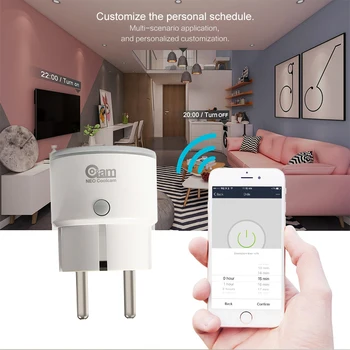 NEO COOLCAM Wifi Smart Plug EU Vtičnico Podporo Alexa,Google Domače Vtičnice S Timerjem in Daljinsko upravljanje Preko Mobilnega Telefona
