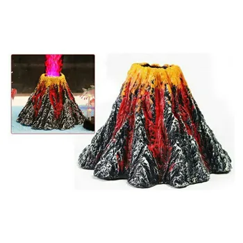 Nova Moda Akvarij Vulkan Kamen Dekoracijo Fish Tank Mehurček Izbruh Vulkana Akvarij Ornament Uporablja Z Zračno Črpalko Led Luči